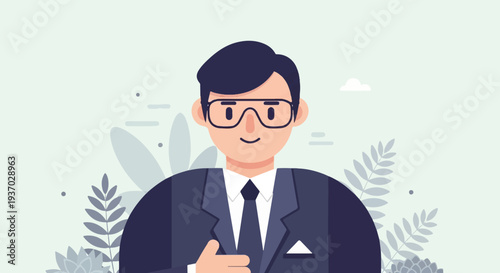 Professional portrait of a man in a dark suit and tie, wearing glasses