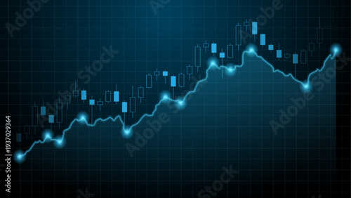 stocks market investment trading background with candlestick chart