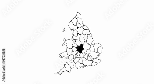 Outline map of England with one region highlighted in black