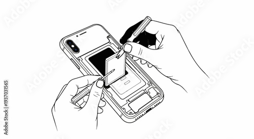 Hands using tools to remove a component from an electronic device