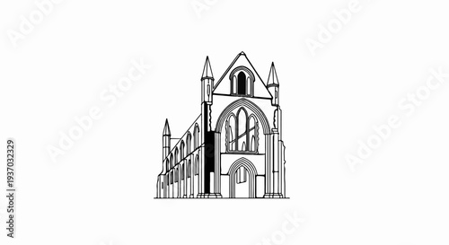 Ornate Gothic cathedral facade with arched windows and spires