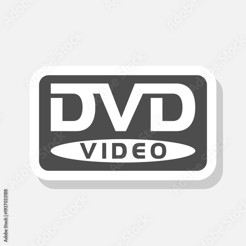 DVD Video icon sticker isolated on gray background