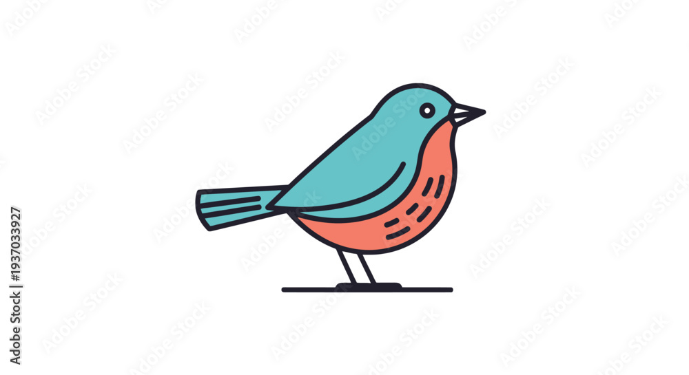 Obraz premium Vector illustration of a colorful bird