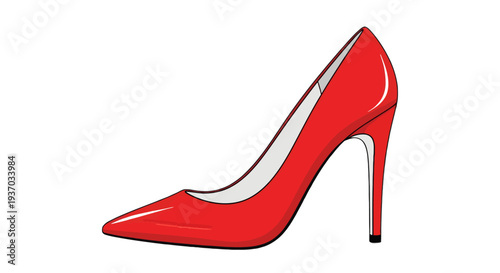 Vector red high heel shoe