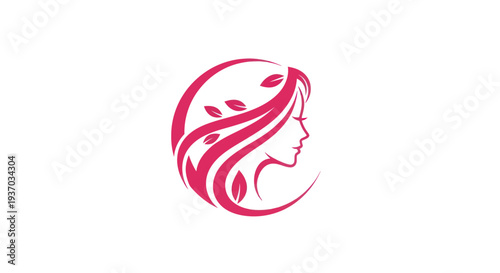 Womans profile with floral hair design