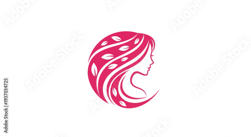 Womans profile with floral hair design