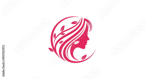 Woman profile with floral elements