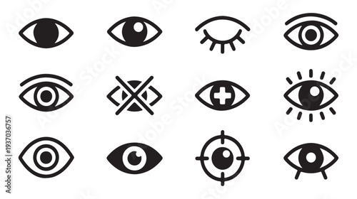 Set of eye icons, creative eyes collection, line art style. perfect for web and mobile app designs