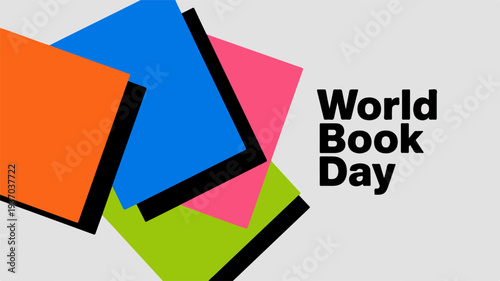 Colorful books celebrating World Book Day with vibrant covers
