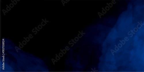 Blue smoke in dark background. Texture and desktop picture. A stunning nocturnal skyscape with a dramatic storm approaching. Blue Mist Texture for Fantasy or Atmospheric Visual Backgrounds. 