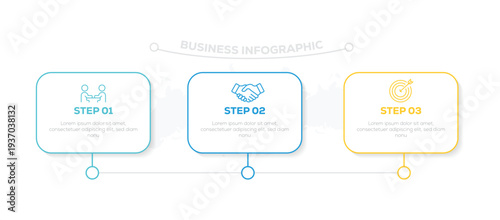 Business Infographic design template with place for your data. 5 Step timeline journey. Vector illustration.