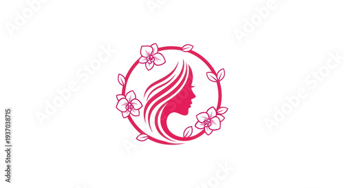 Woman profile with floral design