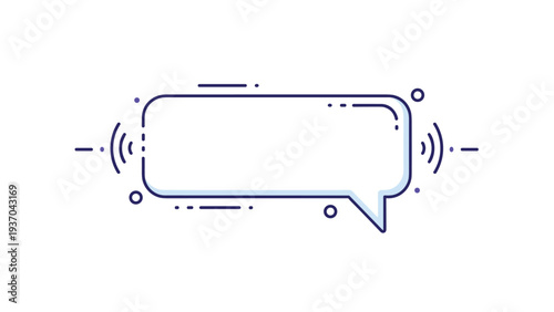 Stylized speech bubble icon with sound waves represents communication, voice messages, or social media notifications in a modern design.