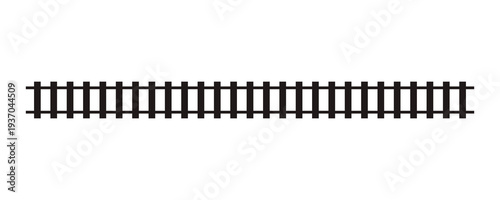 Φωτογραφία Straight railway track icon, railroad rail line, isolated transport vector illus