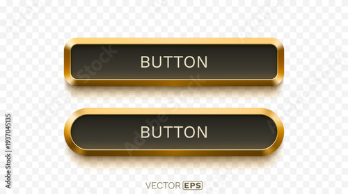 Elegant Gold Buttons for Web and UI Design.