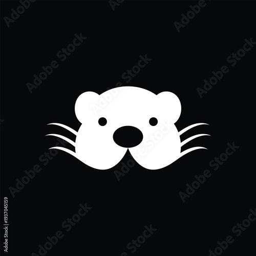 Animal otter logo design vector template