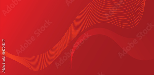 Red Abstract Wave Background With Smooth Flow Line Pattern