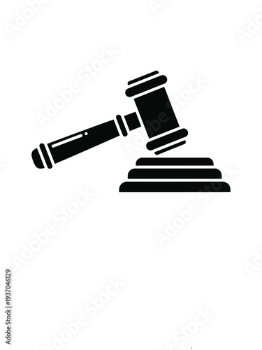 judge gavel on block icon symbol