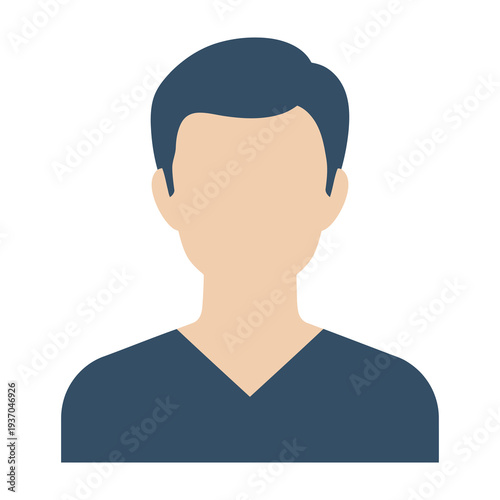 Anonymous man with short hair wearing casual blue shirt isolated on white background