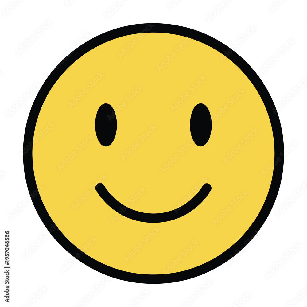 Fototapeta premium Yellow smiley face expressing happiness on a white background