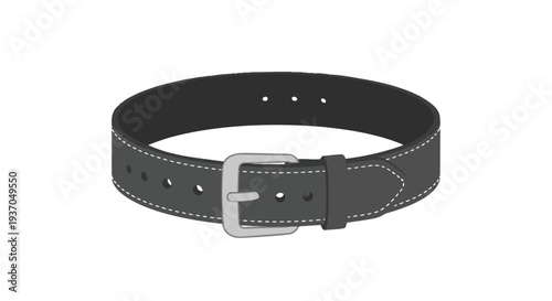Black Leather Belt with Silver Buckle, Fashion Accessory for Men and Women