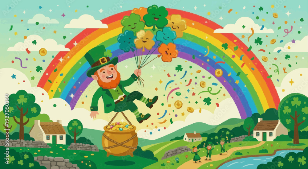 Obraz premium St Patrick’s Day Flat Vector Illustration