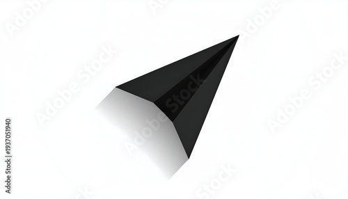 3D-rendered dark triangle with a gradient. Simple abstract image on a white background
