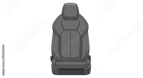 Modern Car Seat, Ergonomic Design, Gray Upholstery, Front View