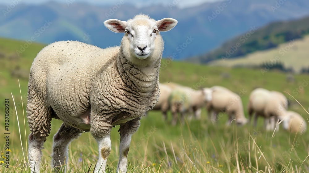Fototapeta premium Discover the Premium Taste of New Zealand Lamb – High‑Quality Pasture‑Raised Lamb with Tender Texture and Mild Flavor