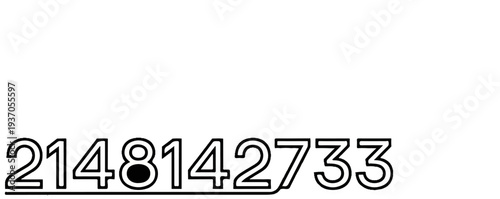 A sequence of bold numbers, white outline, black fill, on a white background