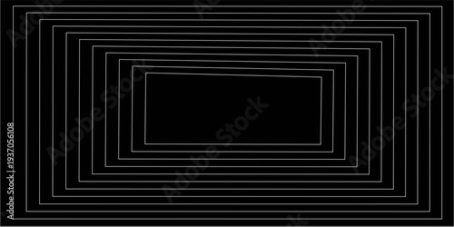 Futuristic perspective grid box. Abstract wireframe with white grid line on black background. Virtual reality landscape in 80s 90s digital style. Vector