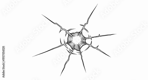 Abstract radial pattern of jagged lines radiating from a central starburst