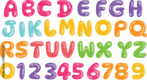 Colorful monsters alphabet for halloween cards and scrapbooking design vector