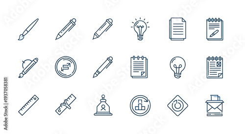 Set of outline icons for business and ideas
