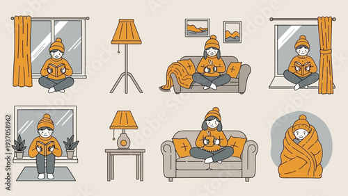 Cozy moments at home, person enjoying comfort and relaxation.