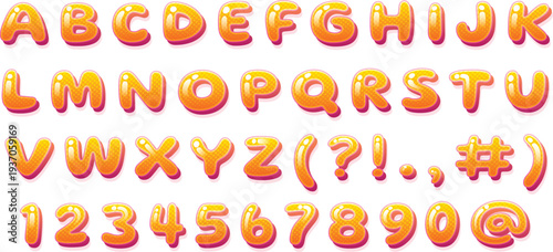 Funny alien letters with googly eyes for birthday party vector