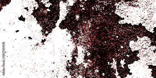 Red color paint cracks background, Weathered rustic surface, Dry leak paint backdrop. Abstract textured background with glowing white outlines and dark purple. Brown and dark gray rough grainy stone a