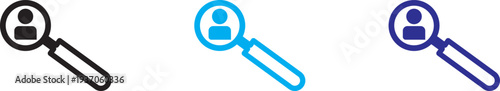 hiring icon set. Search job icon. vacancy sign. search people. Person avatar. Search profile icon. Human resources concept
