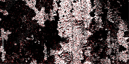 Red color paint cracks background, Weathered rustic surface, Dry leak paint backdrop. Abstract textured background with glowing white outlines and dark purple. Brown and dark gray rough grainy stone a