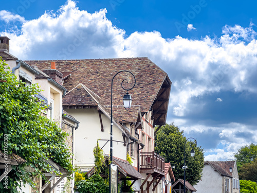 Antique building view in Barbizon, France.