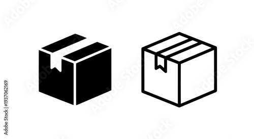 Closed Cardboard Box Icon: Shipping, Packaging, Delivery, Logistics, Product