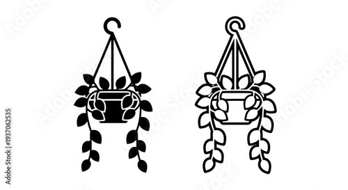 Hanging Plant Pot Icon for Home Decor