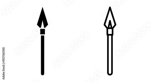 Spear Icon, Ancient Weapon Symbol, Hunting Tool Graphic