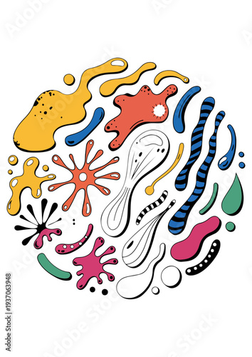 Colorful Abstract Microorganisms Illustration