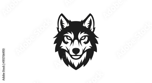 Black and white wolf head icon
