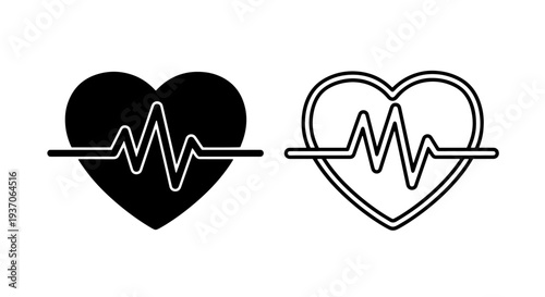 Heartbeat Line Icon Vector for Cardiology Health Monitoring