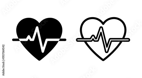 Heart Rhythm Pulse Line Icon Vector for Medical Diagnostic Monitoring