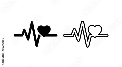 ECG Heartbeat Pulse Line Icon Vector for Health Monitoring Systems