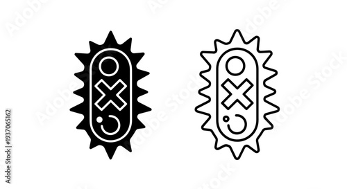 Virus Bacteria Cell Icon for Microbiology and Disease Research