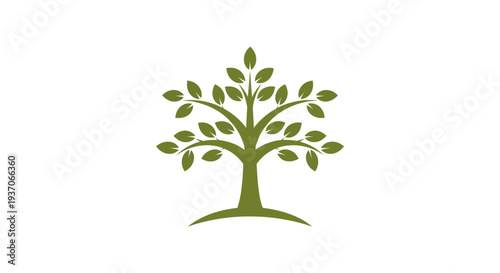 Green tree illustration on white background